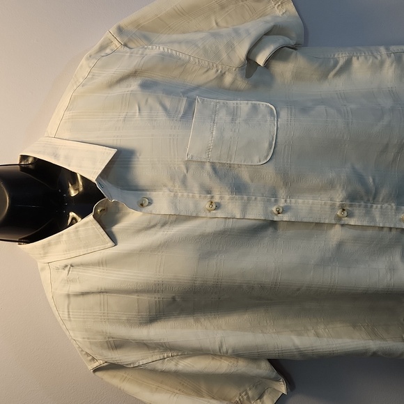 Seapointe men's casual button-down size XL cream grey shirt 67% modal soft - Picture 2 of 13